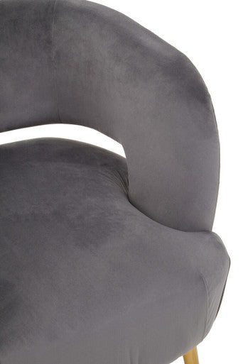 Larissa Grey Velvet Curved Accent Chair - image 11