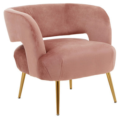 Larissa Pink Velvet Curved Accent Chair - image 4