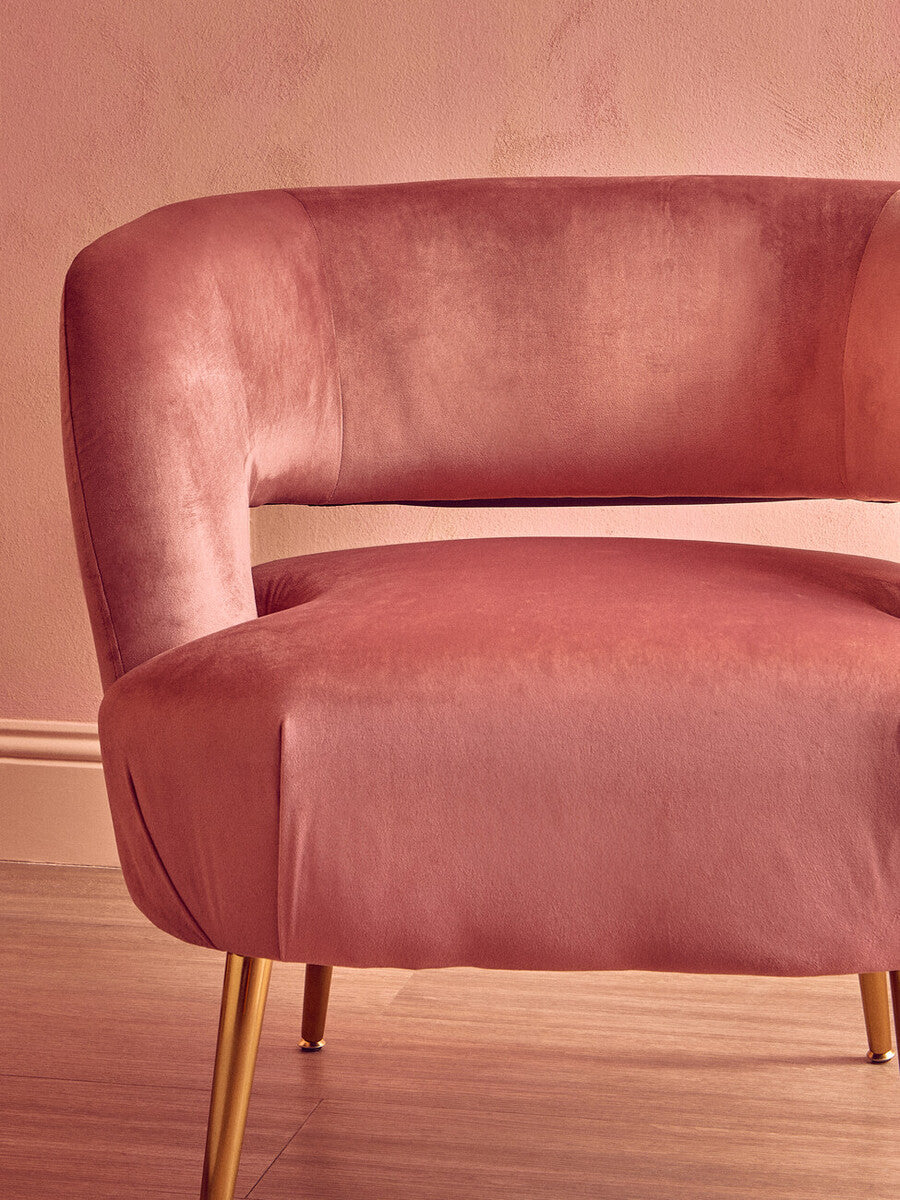 Larissa Pink Velvet Curved Accent Chair - image 12