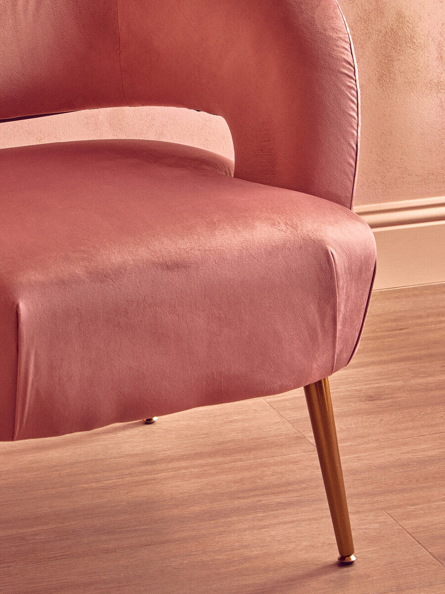 Larissa Pink Velvet Curved Accent Chair - image 13