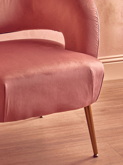 Larissa Pink Velvet Curved Accent Chair - image 13