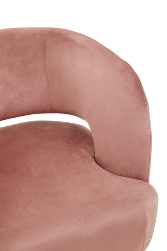 Larissa Pink Velvet Curved Accent Chair - image 10