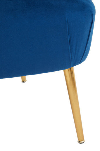 Larissa Blue Velvet Curved Accent Chair