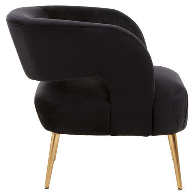 Larissa Black Velvet Curved Accent Chair - image 6