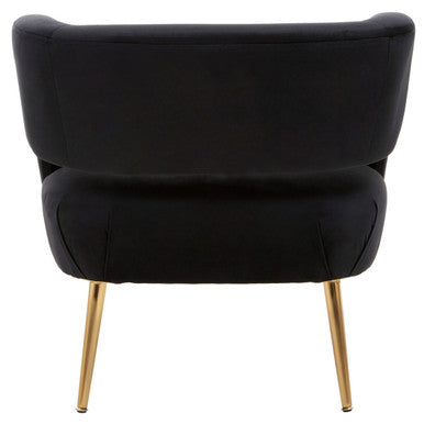 Larissa Black Velvet Curved Accent Chair - image 5
