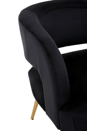 Larissa Black Velvet Curved Accent Chair - image 8