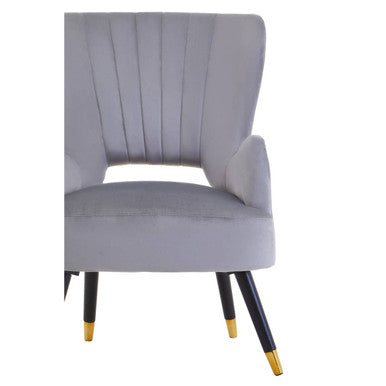 Loretta Grey Velvet Cut Out Back Chair