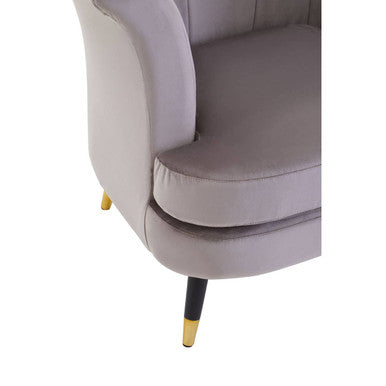 Loretta Mink Velvet Curved Accent Chair