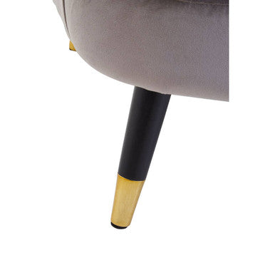 Loretta Mink Velvet Curved Accent Chair