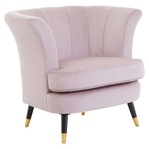 Loretta Dusky Pink Velvet Curved Accent Chair