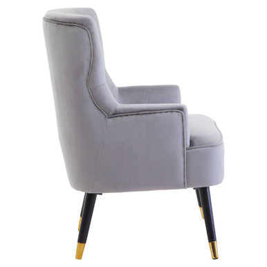 Loretta Grey Velvet Tufted Chair