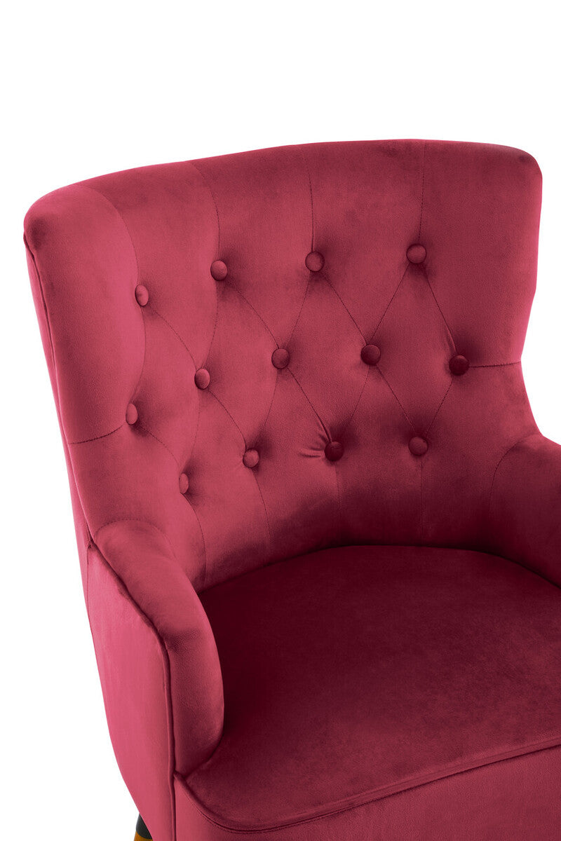 Loretta Wine Velvet Chair With Black Wood Legs