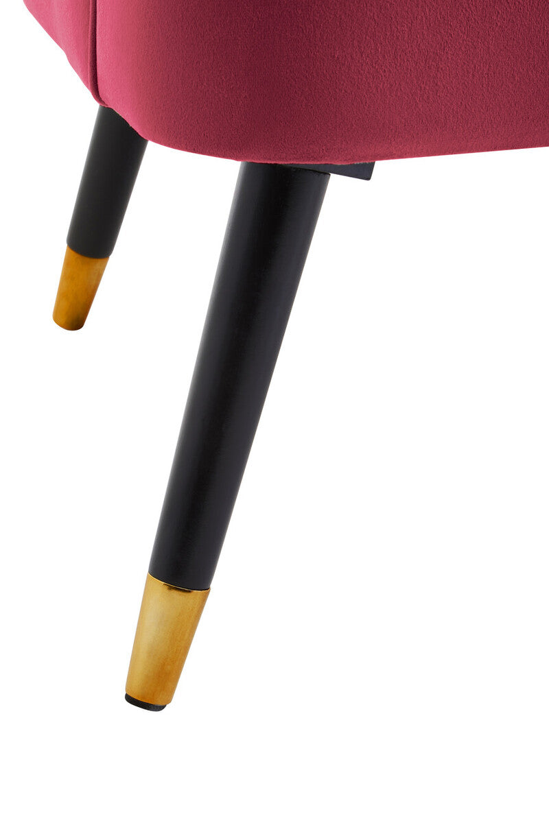 Loretta Wine Velvet Chair With Black Wood Legs - Image 7