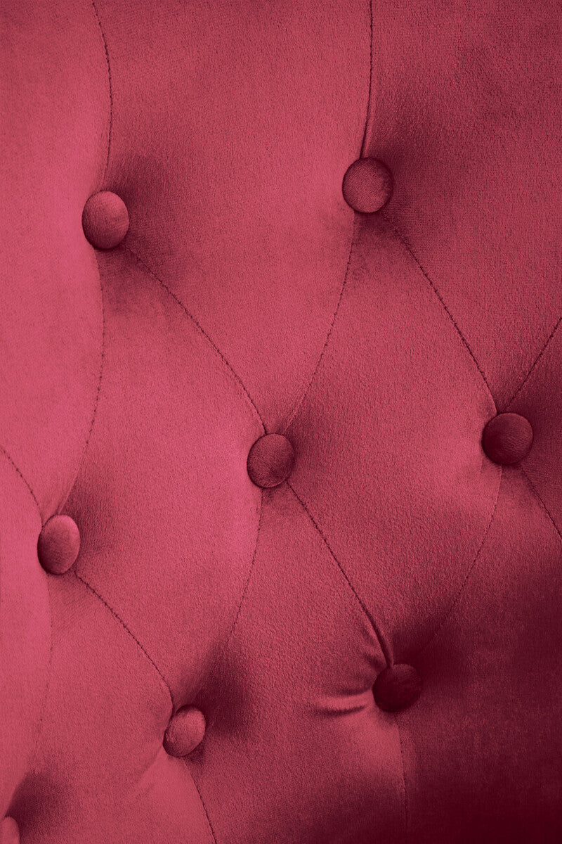 Loretta Wine Velvet Chair With Black Wood Legs