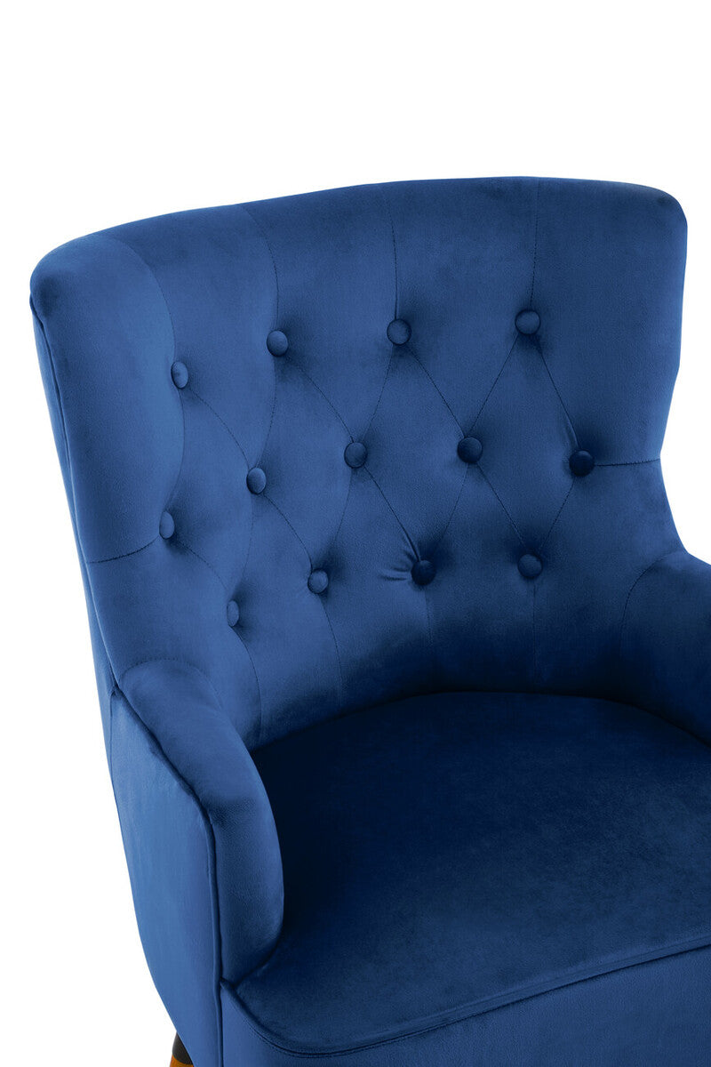 Loretta Midnight Velvet Chair With Black Wood Legs - Image 6