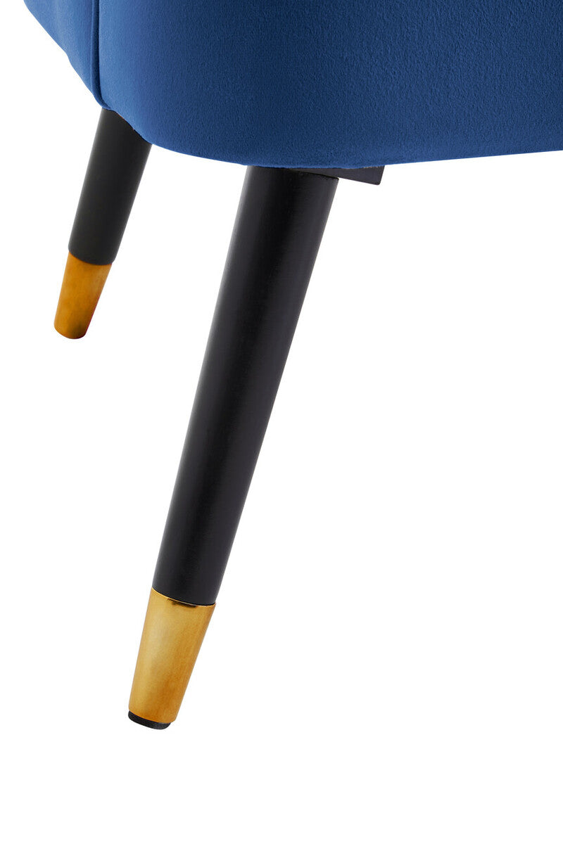 Loretta Midnight Velvet Chair With Black Wood Legs - Image 7
