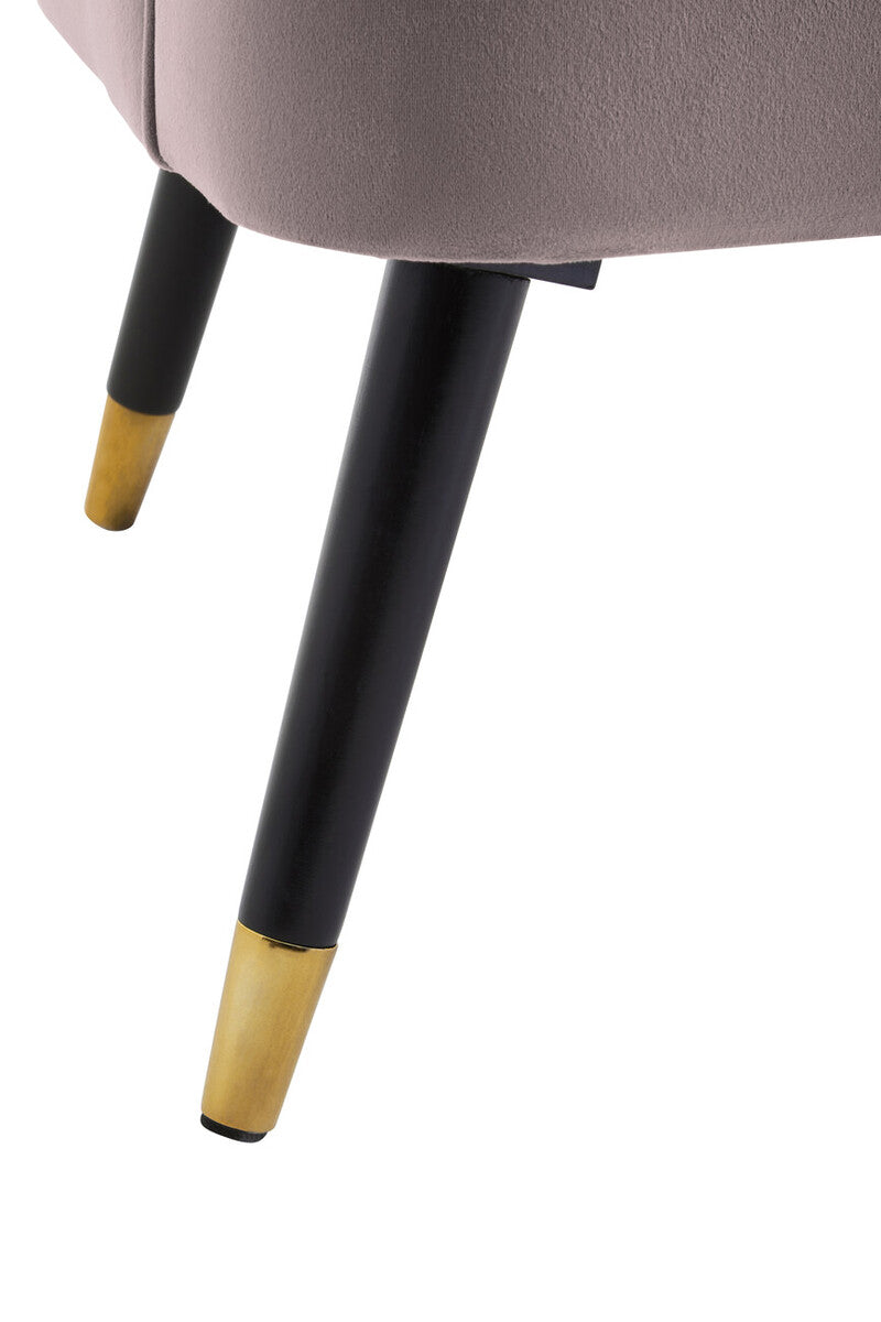 Loretta Mink Velvet Chair With Black Wood Legs - Image 7