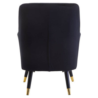 Loretta Black Velvet Accent Chair