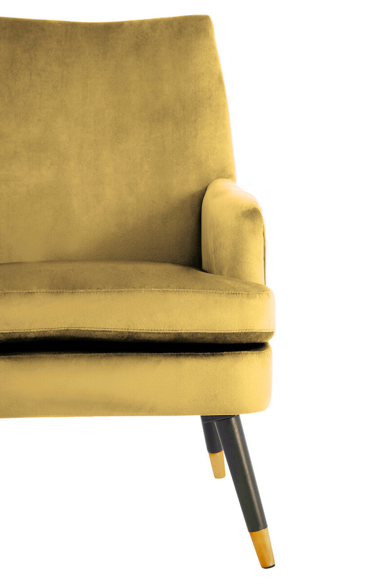 Loretta Pistachio Velvet Armchair With Black Wood Legs