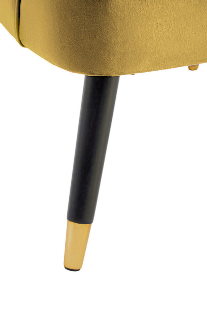 Loretta Pistachio Velvet Armchair With Black Wood Legs