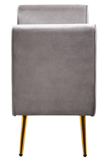 Loretta Grey Velvet Ottoman Storage Bench