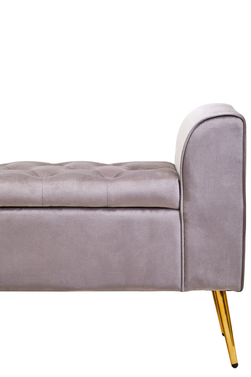 Loretta Mink Velvet Ottoman Storage Bench