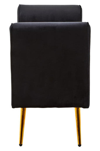 Loretta Black Velvet Ottoman Storage Bench
