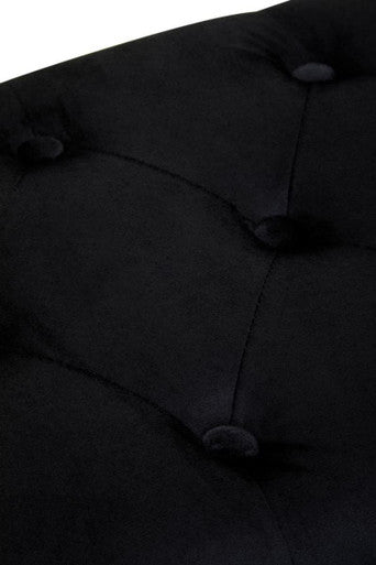 Loretta Black Velvet Ottoman Storage Bench