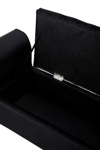 Loretta Black Velvet Ottoman Storage Bench