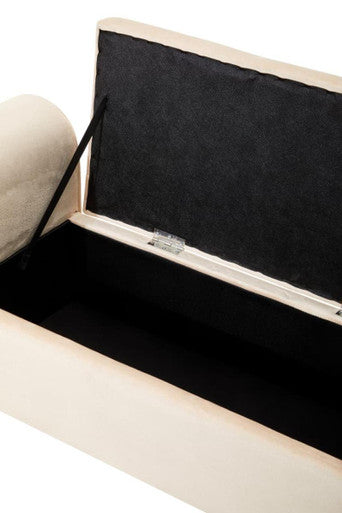 Loretta Stone Velvet Ottoman Storage Bench
