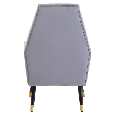 Loretta Grey Velvet Button Detail Chair