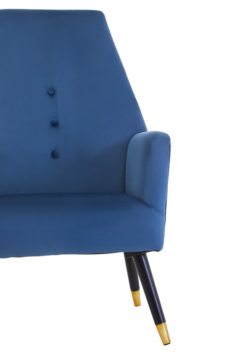 Loretta Midnight Blue Velvet Button Detail Chair