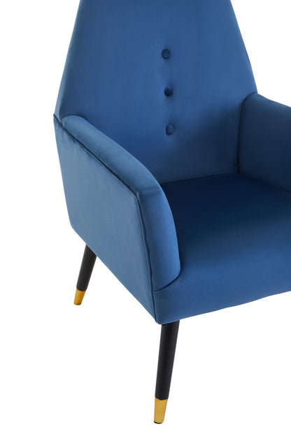 Loretta Midnight Blue Velvet Button Detail Chair