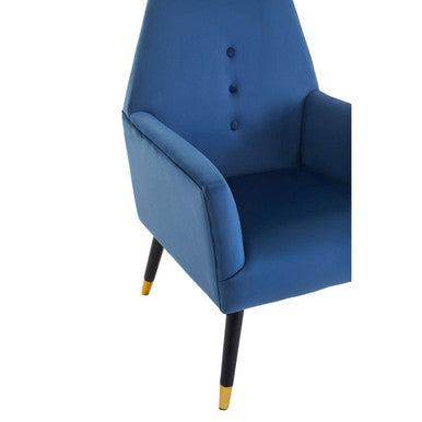 Loretta Midnight Blue Velvet Button Detail Chair