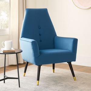 Loretta Midnight Blue Velvet High Back Chair