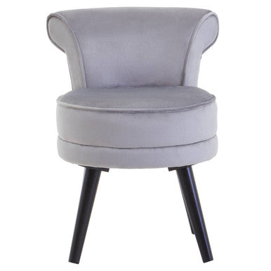 Gray chair with black legs on a white background