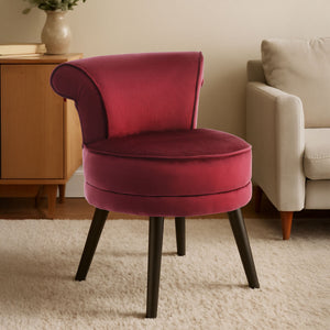 Kids Loretta Wine Velvet Chair