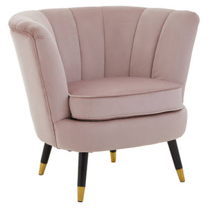 Loretta Dusky Pink Velvet Shell Accent Chair
