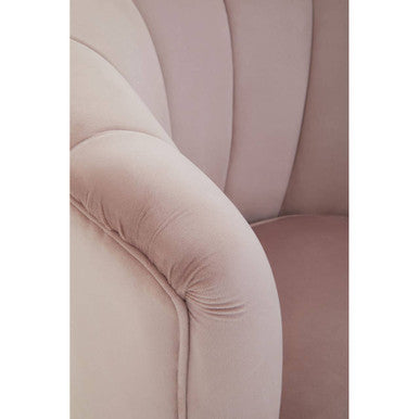 Loretta Dusky Pink Velvet Shell Accent Chair
