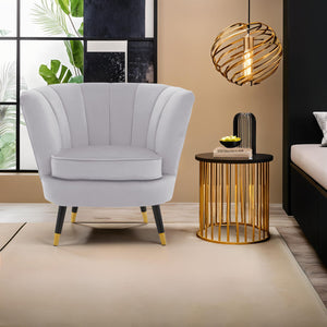 Loretta Grey Velvet Shell Accent Chair