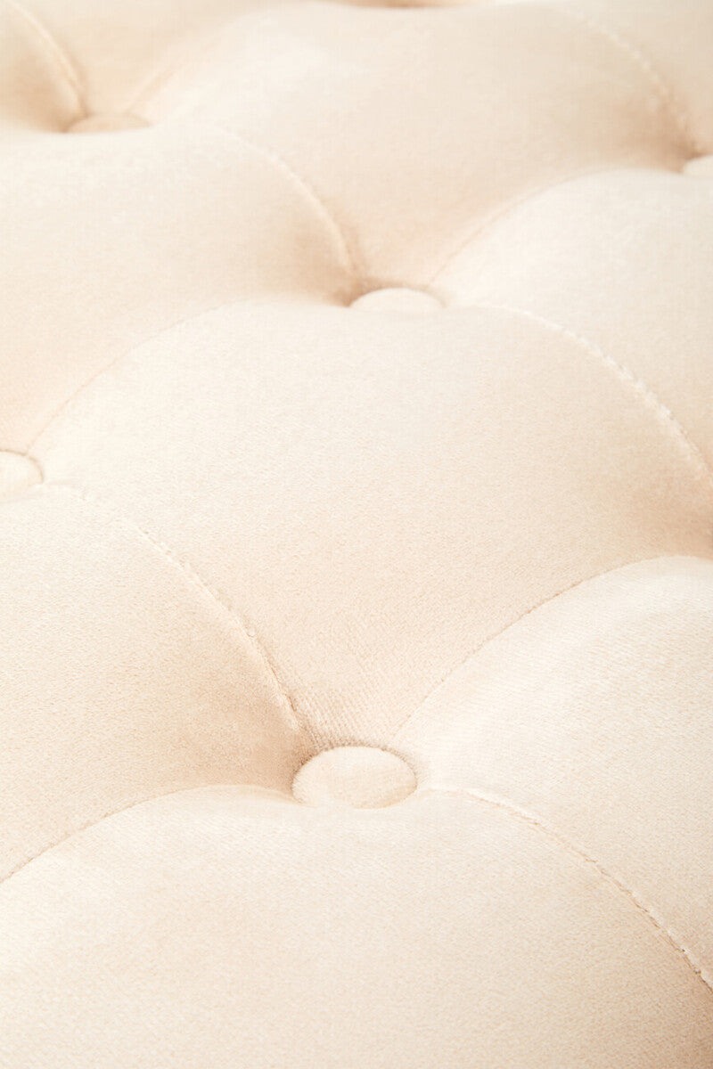 Loretta Stone Velvet Stool With Matte Gold Finish Base - Image 6