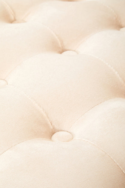 Loretta Stone Velvet Stool With Matte Gold Finish Base - Image 6