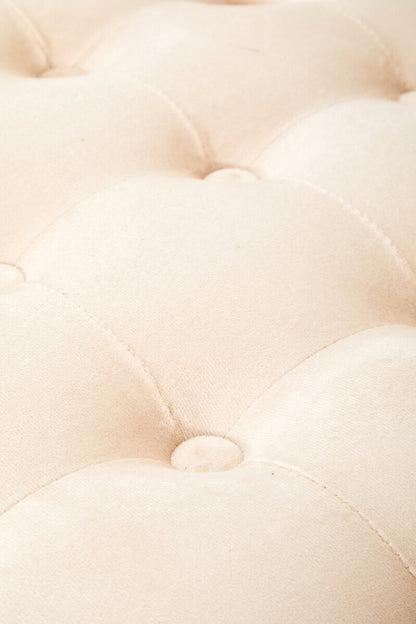 Loretta Stone Velvet Stool With Matte Gold Finish Base - Image 10