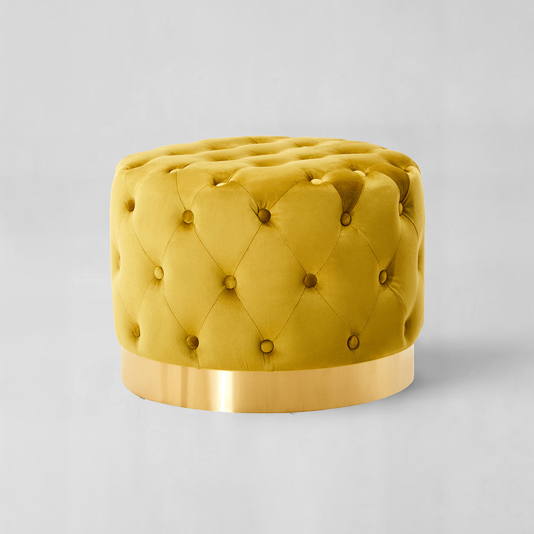Loretta Pistachio Velvet Stool With Matte Gold Finish Base