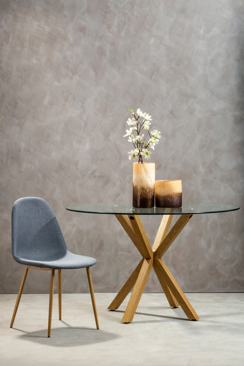 Salford Dining Table With Ash Wood Effect Metal Legs