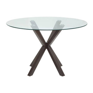Salford Round Dining Table With Black Wood Effect Metal Legs