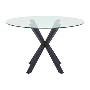 Salford Round Dining Table With Black Metal Legs