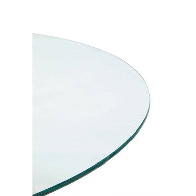 Salford Glass Top Dining Table With Black Metal Legs