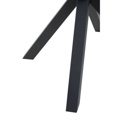 Salford Glass Top Dining Table With Black Metal Legs