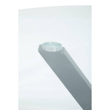 Salford Glass Top Dining Table With Black Metal Legs